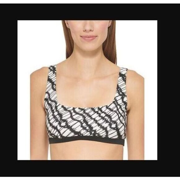 DKNY DI2TP462 Women's Sz XS Black/White Printed Square-Neck Bikini Top $68 - Picture 6 of 6